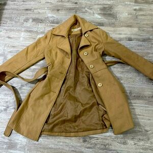 Kenneth Cole tan wool lined trench coat